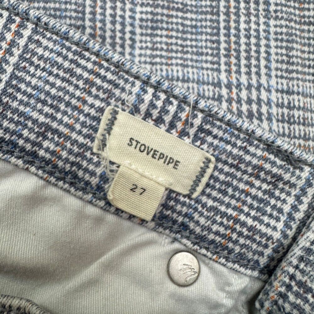 Madewell Stovepipe Ankle Jeans Womens 27 Glen Plaid Gray Straight Leg High Rise - Picture 7 of 16